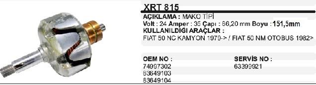 Rotor 24v 50nc Kamyon Em Kalın Mil Kamasız 83649104 Regülatörsüz Üm Alternatörler | Mako 83649104
