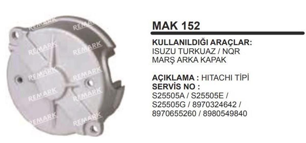 Marş Arka Kapak Isuzu Turkuaz Nqr | Remark Mc152
