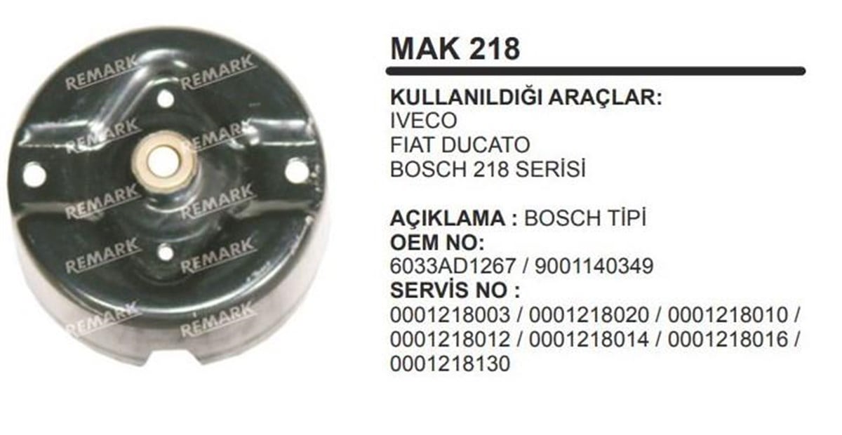 Marş Arka Kapak Iveco Ducato Jeep Cherokee 2.1td 1985-1987; Jeep Comanche 2.1l 1985-1987; Jeep Wagoneer 2.1l 1985-1987; Renault | Remark Mc218