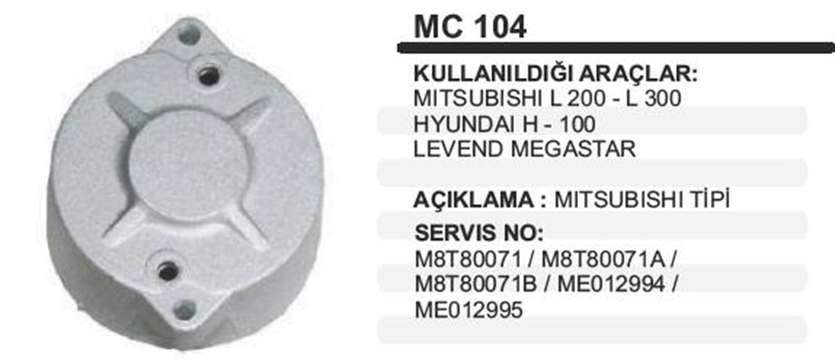 Marş Arka Kapak Mıtsubıshı L200 H100 L300 Megastar Nissan Skystarmc104 | Ith Mkmc104