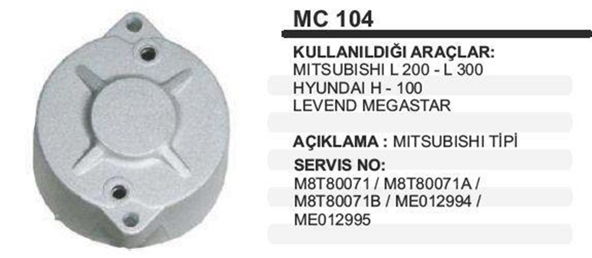 Marş Arka Kapak Mıtsubıshı L200 H100 L300 Bmc Megastar Nissan Skystarmc104 | Remark Mc104