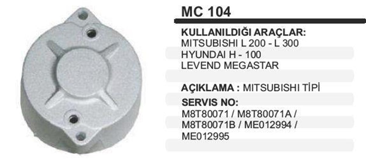 Marş Arka Kapak Mıtsubıshı L200 H100 L300 Bmc Megastar Nissan Skystarmc104 | Dodo Mc104