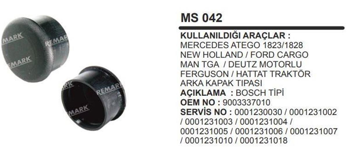 Marş Arka Kapak Plastiği Tıpası Mercedes Atego 1823 1828 Newholland Ford Cargo Man Tga Deutz Motorlu Mf Massey Ferguson Hattat | Remark Ms042