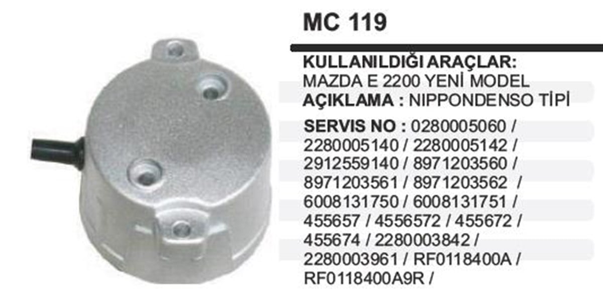 Marş Arka Kapak Premier Mazda E2200 Ym Mc119 Mars Arka Kapak Nıppon Denso Isuzu Dmax Peugeot J10 | Ith Mkmc119