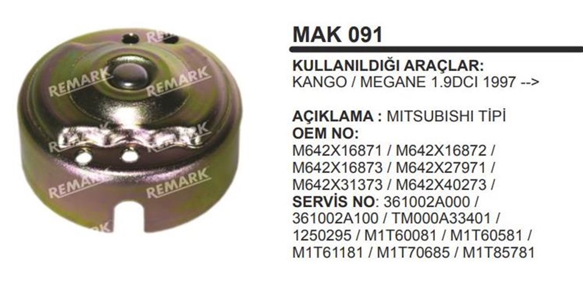 Marş Arka Kapak Renault Kango Megane 1,9 Dcı 97- | Martek Mc091