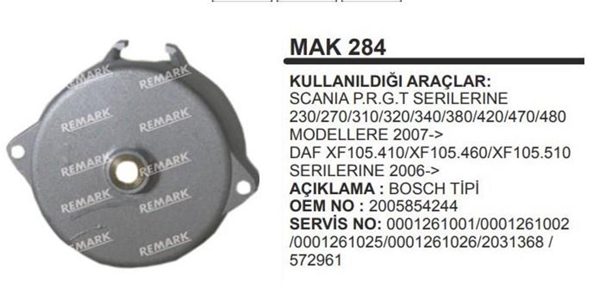 Marş Arka Kapak Scania Prt Man Tga Actros Mak284 Mc284 | Remark Mc284