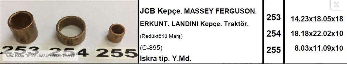 Marş Burcu 253-254-255 Jcb Kepçe Mf Erkunt | Gova 253254255