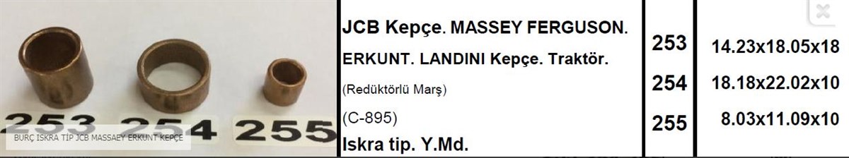 Marş Burcu 253-254-255 Jcb Kepçe Mf Erkunt | Gova 253254255