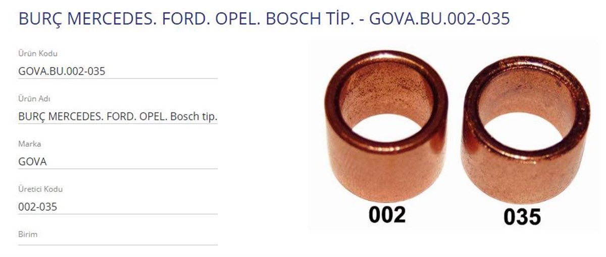 Marş Burcu Mercedes Ford Opel Bosch Tip | Gova 002035