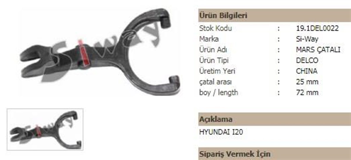 Marş Çatalı Delco Tipi Hyundai İ20 | Ith Rc191del0022