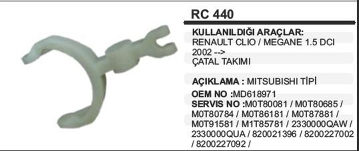 Marş Çatalı Mıtsubıshı Tip Renault Clio Megane 1.5 Dcı 02- Kango | Ith Rc440