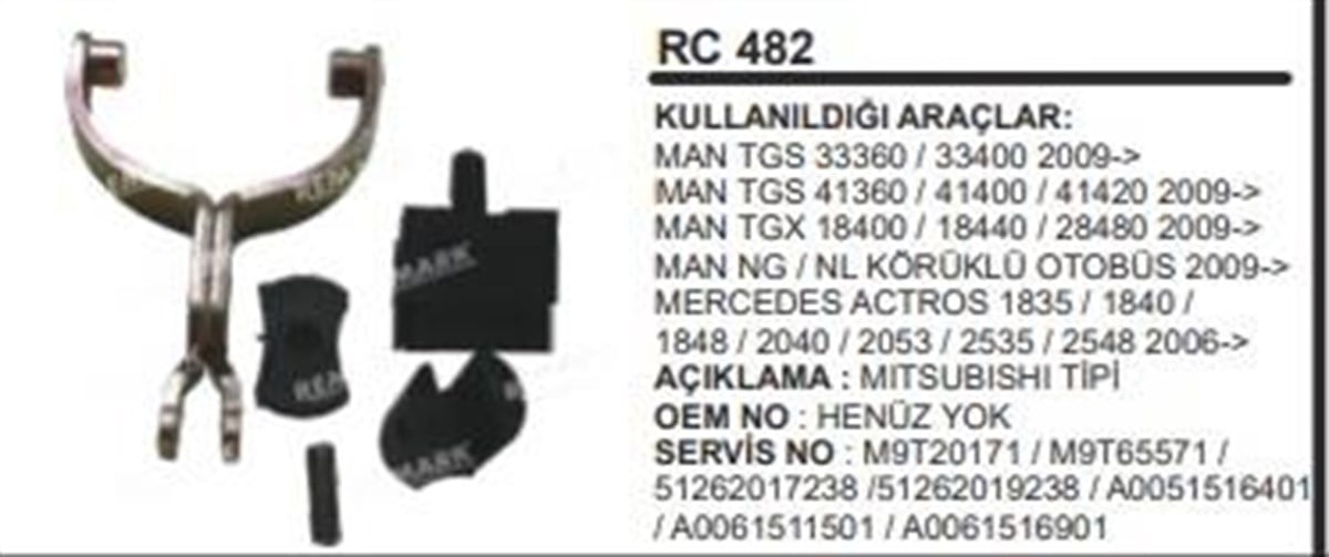 Marş Çatalı+takozu Mıtsubısh Man Scanıa 5.5kw Mercedes Actros Axor 1835 1840 1848 2040 2053 2535 2548 3240 4140 | Remark Rc482