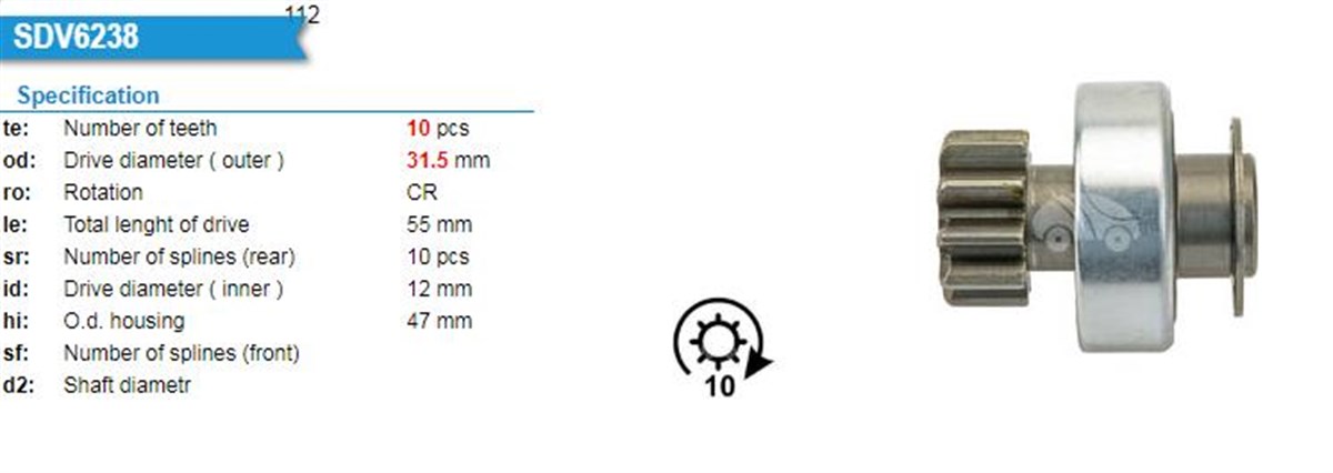 Marş Dişlisi 10diş Bmw 318d 320d 520d X3 | Ith Md159545