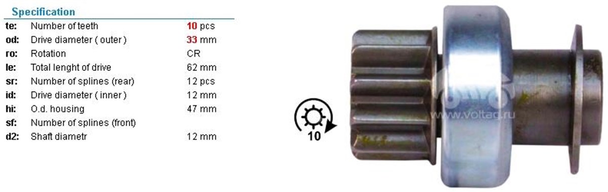 Marş Dişlisi 10diş Dodge Nitro Delcotip Umd5822 | Ith Mdumd5822