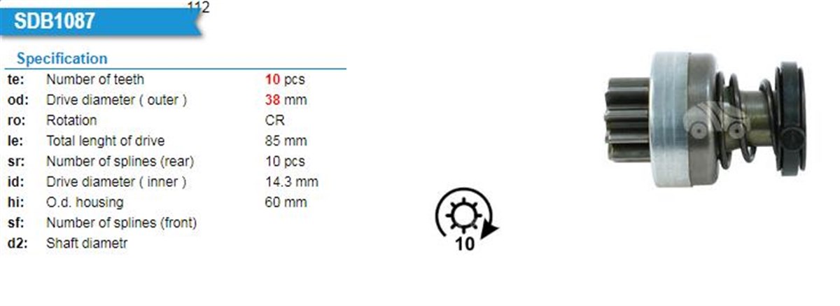 Marş Dişlisi 10diş Man L2000 / M2000 Sanzımanlı Y.m. | Ith Mdumd5653