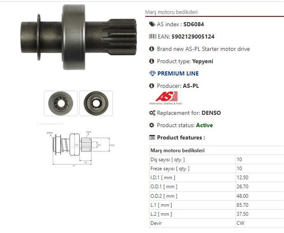 Marş Dişlisi 10diş Mazda 626 Mits Tip Düz Subaru Zen0524 | Cargo 131090