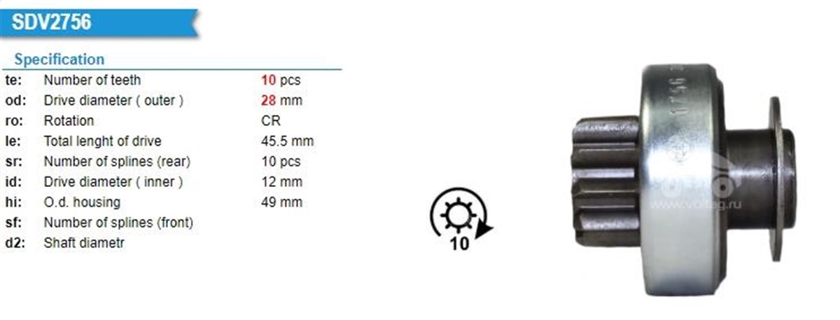 Marş Dişlisi 10diş Renault Dacia Dokker Loddy 1.5 | Ygt Vl17756k