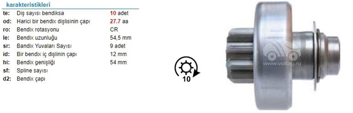 Marş Dişlisi 10diş Valeo Tip Tata Wınwın15645 | Ith Md15645