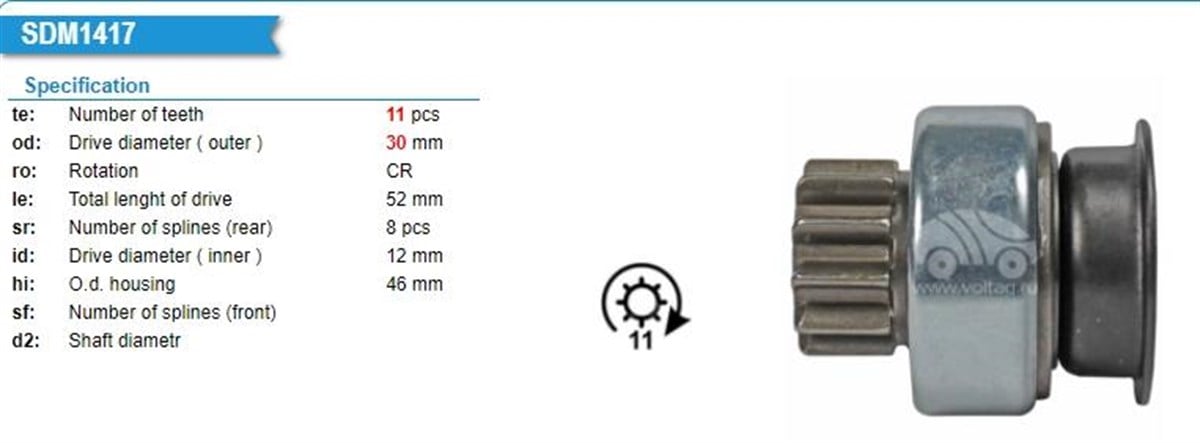 Marş Dişlisi 11diş Cıtroen C4 C5 Berlıngo Peugeot 207 208 308 1.6 Ford C-max Focus 1.6 | Bypart Umd5881