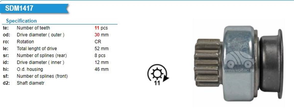 Marş Dişlisi 11diş Cıtroen C4 C5 Berlıngo Peugeot 207 208 308 1.6 Ford C-max Focus 1.6 | Bypart Umd5881