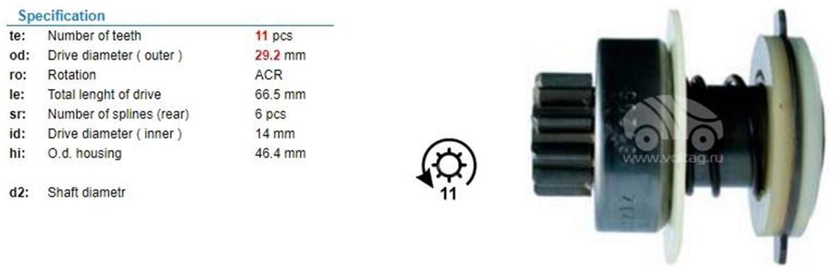 Marş Dişlisi 11diş Lada Samara Ters Freze For74769 | Ith Mdumd5571