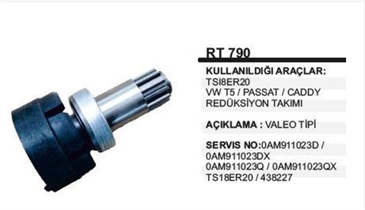 Marş Dişlisi 12diş +rediktör Takımı Vw Golf Passat Caddy | Remark Rt790