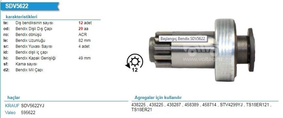 Marş Dişlisi 12diş Volkswagen Caddy Golf Polo | Ith Md159510