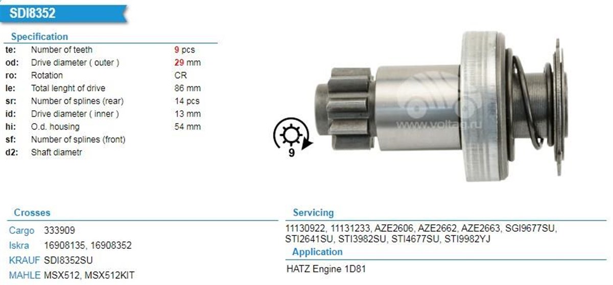Marş Dişlisi 9diş Deutz Hatz Bomang Atlas | Ith Md16908352