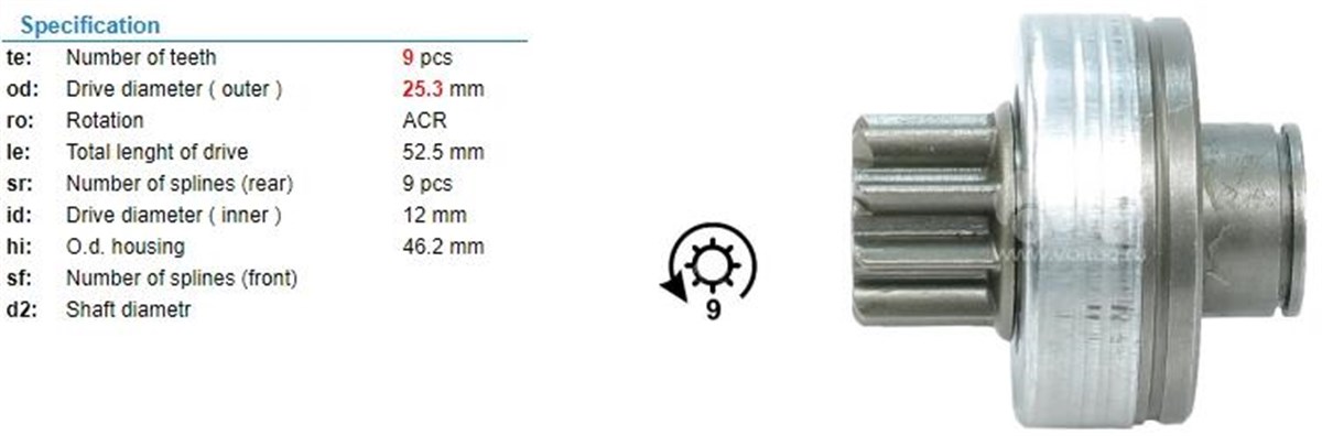 Marş Dişlisi 9diş Lada Vega Samara Ters Umd5704 | Ith Mdumd5704