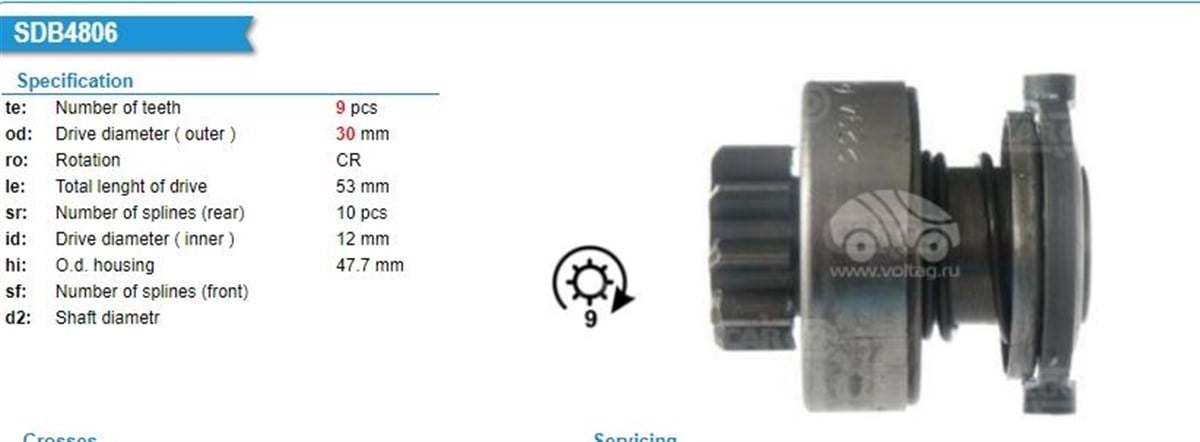 Marş Dişlisi 9diş Lombardını Kısa | Bosch 1006209658