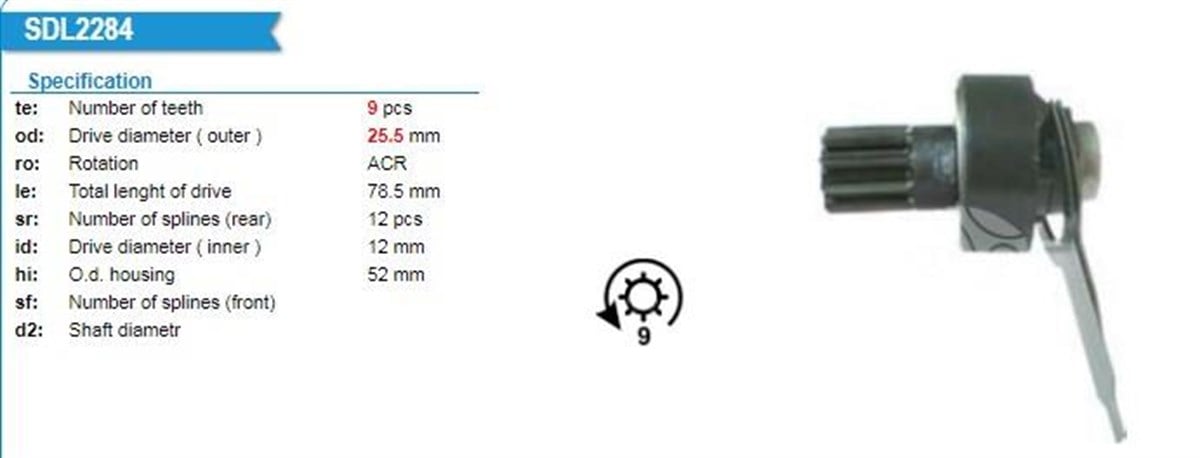 Marş Dişlisi 9diş Marin Lucas Tip | Cargo 132284