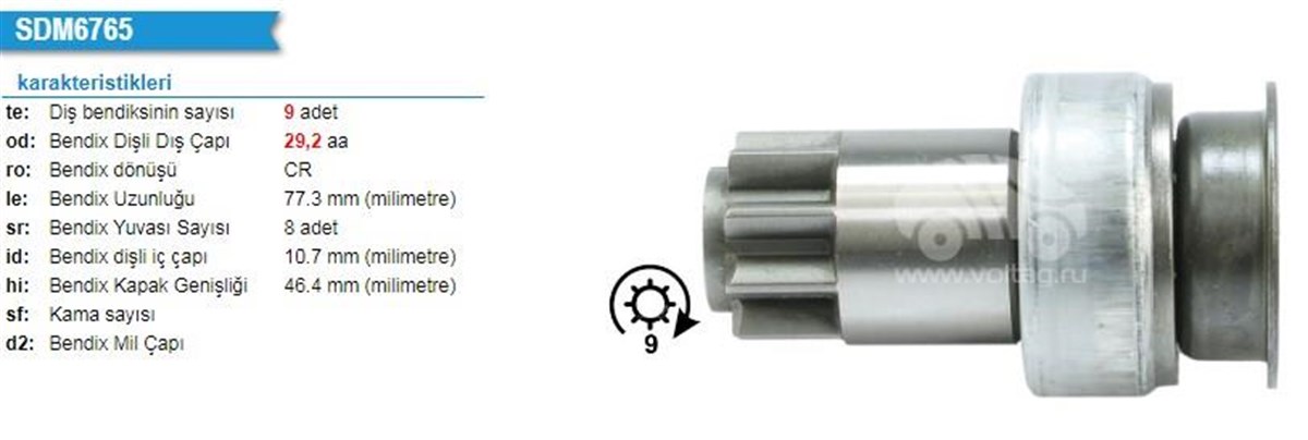 Marş Dişlisi 9diş Nissan Forklift | Bypart Umd5685
