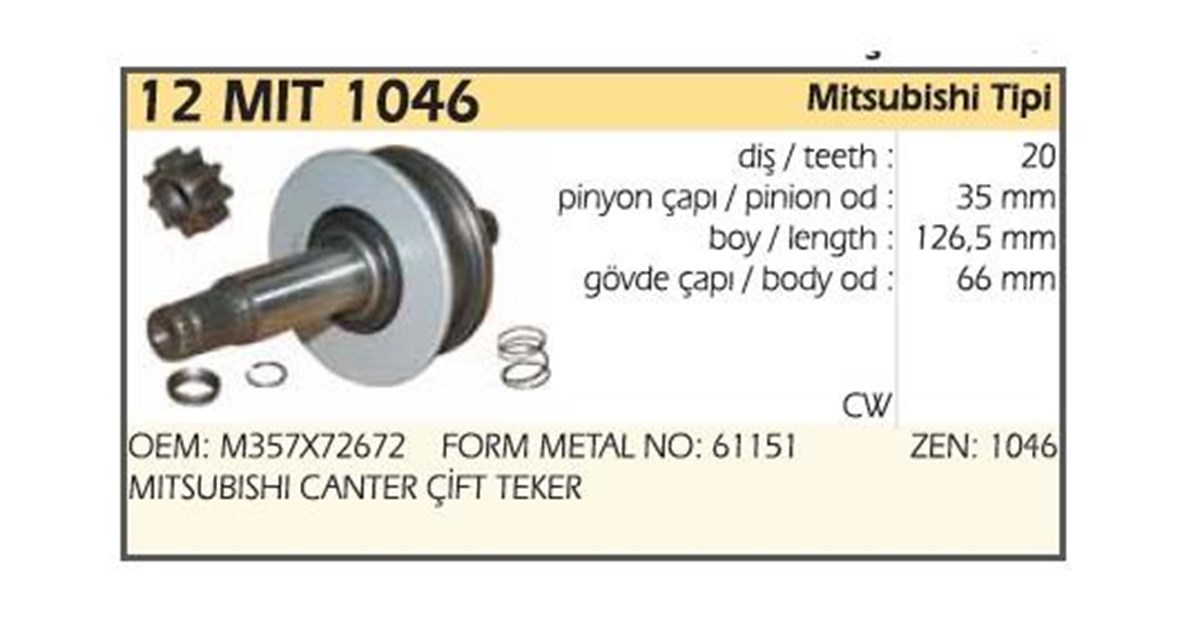 Marş Dişlisi Mitsubishi Canter 449 Em Sd3035 | Ith Md12mıt1046