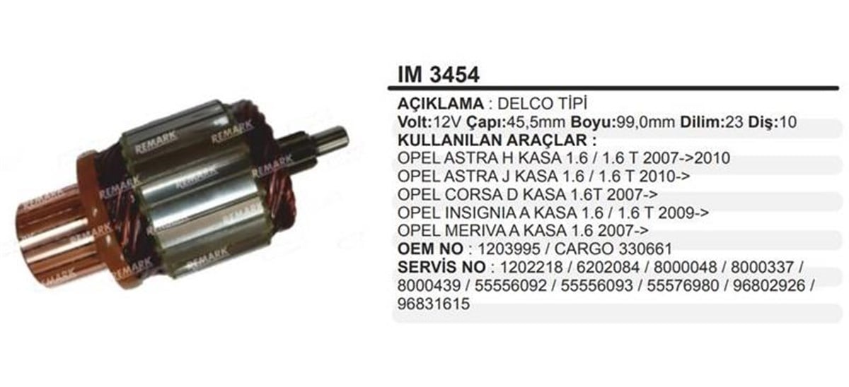 Marş Kollektörü 12v 10diş Peugeot Pejo 207 307 Megane3 | Martek Im3454