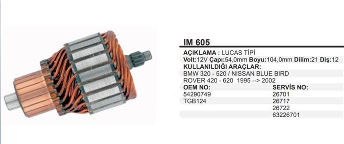 Marş Kollektörü 12v 12diş Bmw 3.20 5.20 Rover 420 | Remark Im605