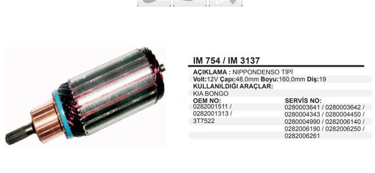 Marş Kollektörü 12v 19diş Cat Kubota Yanmar Johnderere Isızu Isuzu Nkr Caterpillar Forklift Kubota Honda Accord Cıvıc Yanmar | Remark Im754