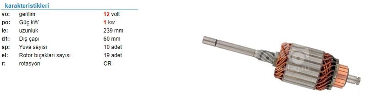 Marş Kollektörü 12v Bmw-alfa-60x239 Im187 | Ith Im187