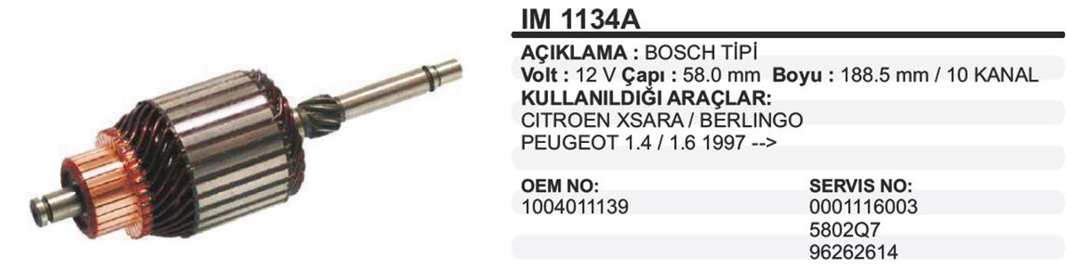 Marş Kollektörü 12v Cıtroen-pejo--59-189-10 | Ith Im1134a