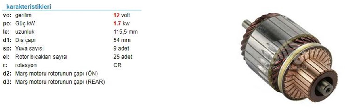 Marş Kollektörü 12v Clio 1.5-53*45x115.30x9- | Ith Im3151