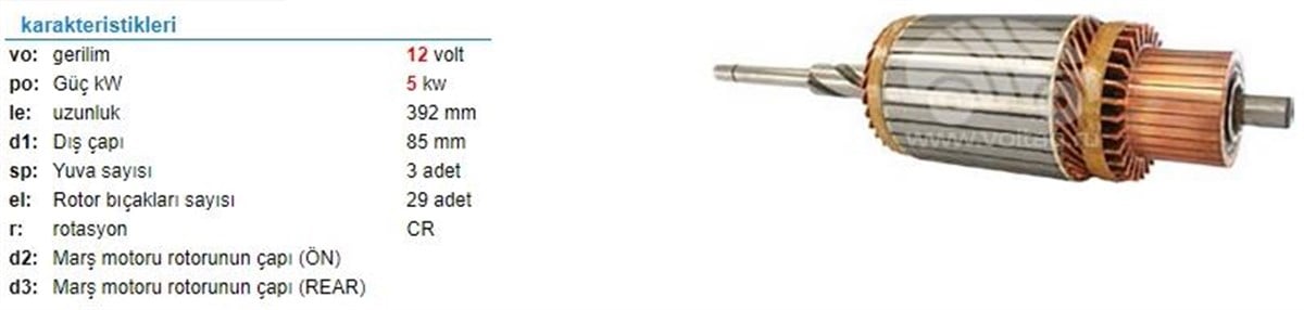 Marş Kollektörü 12v Delco-37mt-84.3x391x3ım418 | Ith Im418