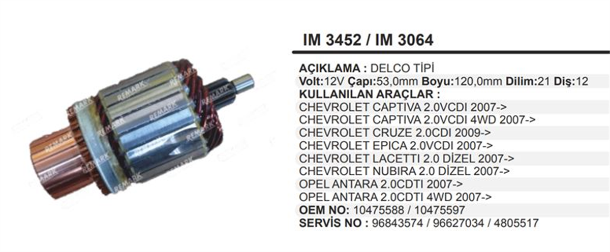 Marş Kollektörü 12v Delco Tip Hyundai H100 Ym Ducato Mercury Marin 53x121x12-ım3064 Im3452 | Schenna Im3452