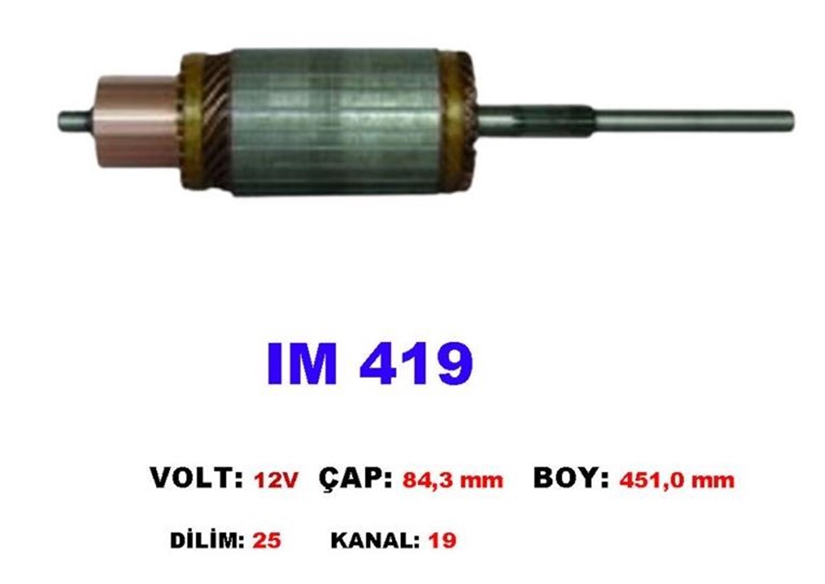 Marş Kollektörü 12v Dev Fatih-42mt-84.3x451x19-ım419 | Martek Im419