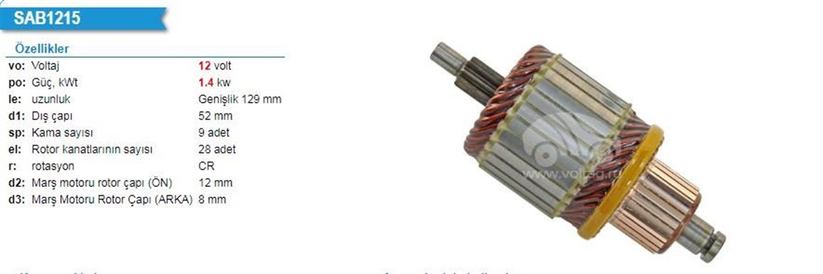 Marş Kollektörü 12v Doblo-egea-lınea 1,6 Multıjet Dizel 15- Ford Focus C Max Audi Mercedes | Ith Im3145a