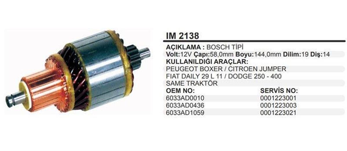 Marş Kollektörü 12v Ducato-master Ym-şap Makinası 58x144x14 | Martek Im2138