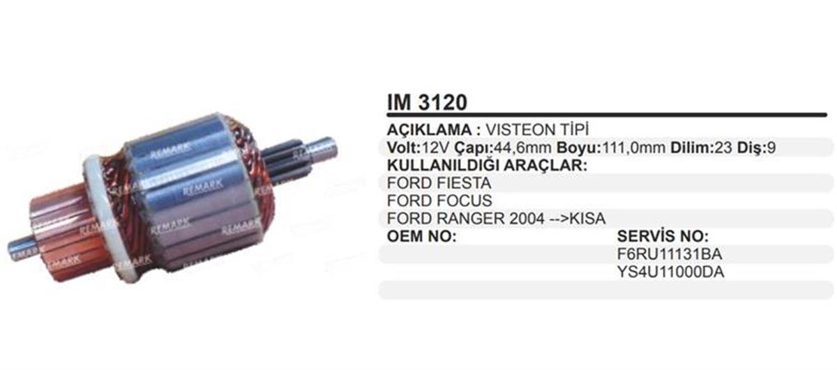 Marş Kollektörü 12v Focus-ranger-ters-45*111*9 Ranger Focus Fıesta | Remark Im3120