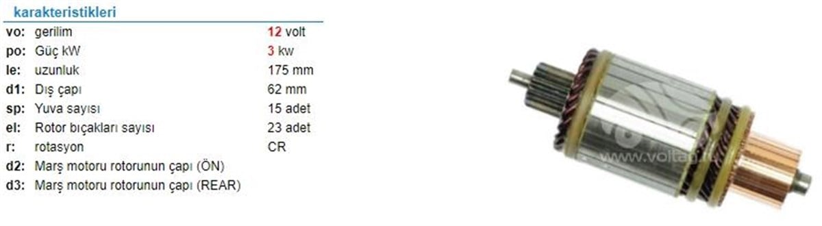 Marş Kollektörü 12v-jcb Newholl- Jcb Is Makınası 62,5-176-15 Im615 | Ith Im615