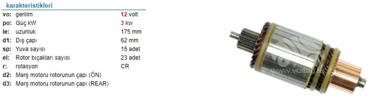 Marş Kollektörü 12v-jcb Newholl- Jcb Is Makınası 62,5-176-15 Im615 | Ith Im615