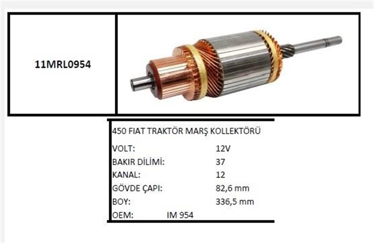 Marş Kollektörü 12v Marelli Tip Fiat 450/480(901)m212 | Ith Im11mrl0954