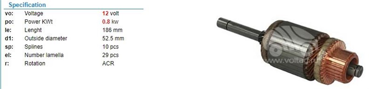 Marş Kollektörü 12v Marin-yanmar-52.5x186.5 | Ith Im3074