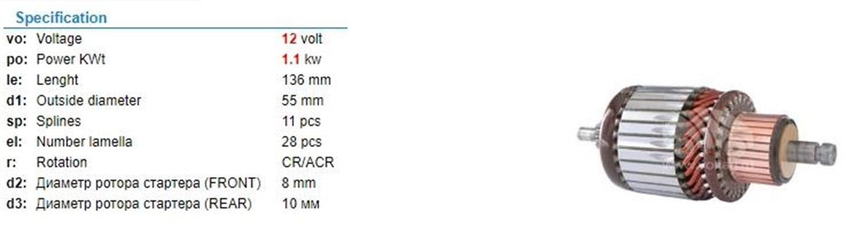 Marş Kollektörü 12v Opel Astra Doblo 55x138x11 | Ith Im2102